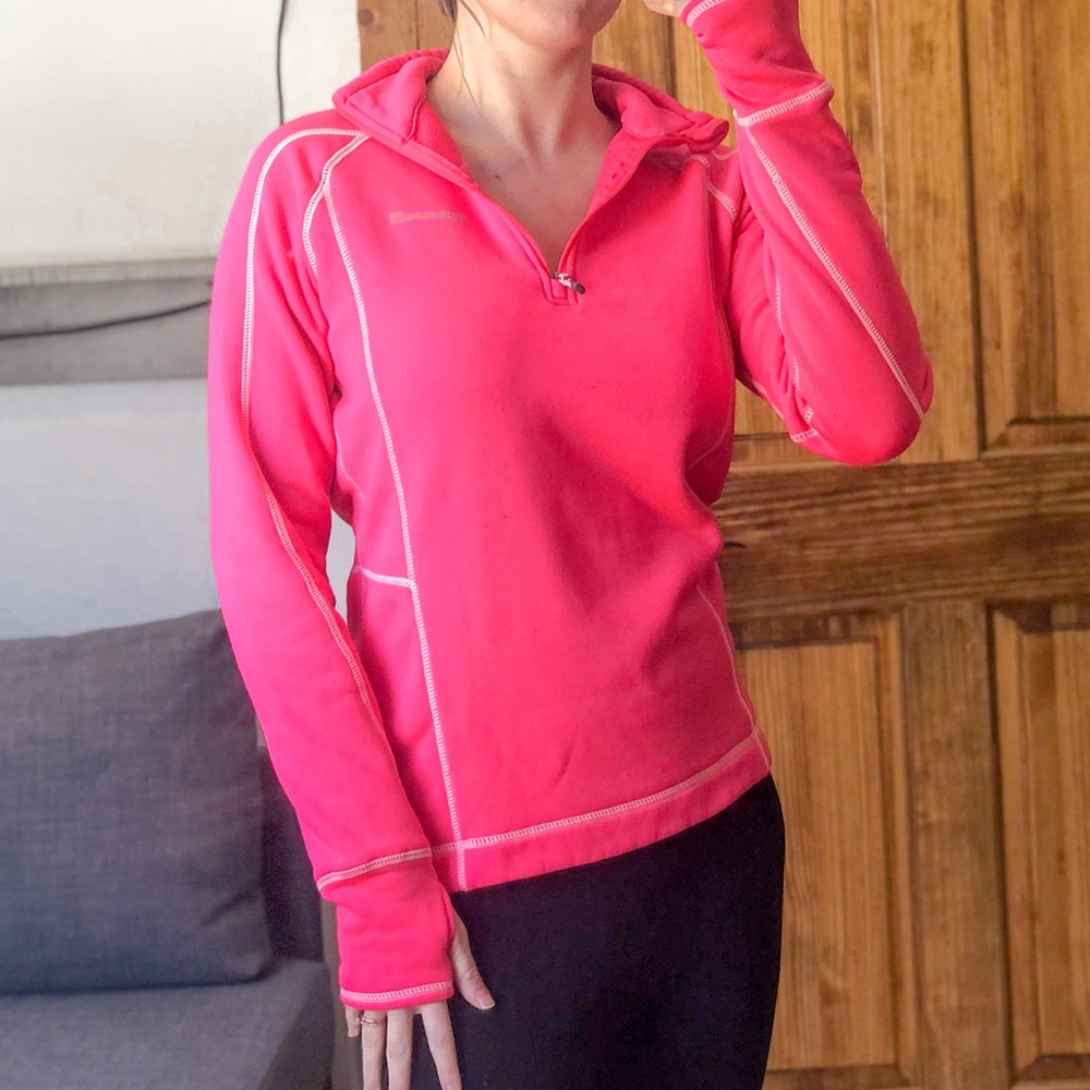Avalanche Pink Quarter Zip Fleece Pullover Activewear Top